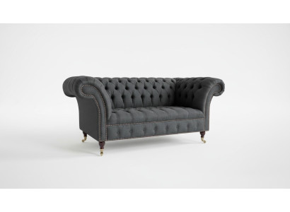 Chesterfield Tessuto Divano 2 posti Divano di lusso Divano imbottito Design Tessuti Divani