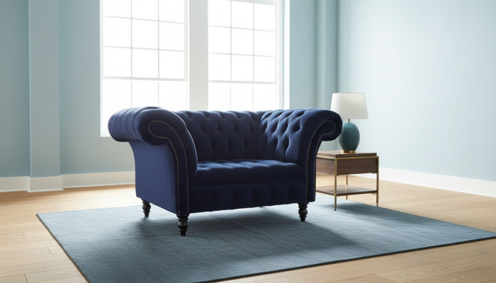 Divano Chesterfield Design Poltrona Divano Imbottito Lusso Tessuto Classico Sofà