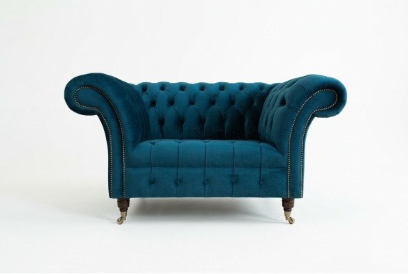 Chesterfield poltrona divano da TV 1 posto tessuto stoffa poltrone imbottita 131