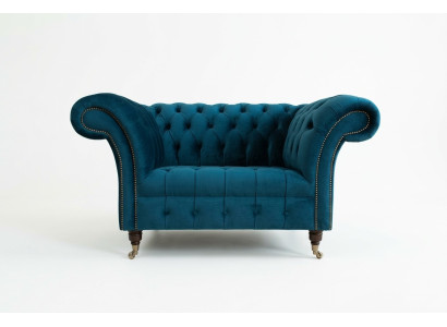Chesterfield poltrona divano da TV 1 posto tessuto stoffa poltrone imbottita 131