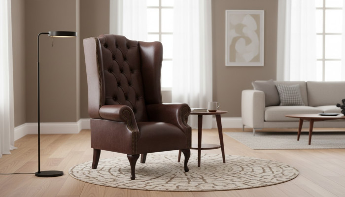 Chesterfield poltrona con schienale alto divani imbottiti Sedia classica di alta classe premium #130