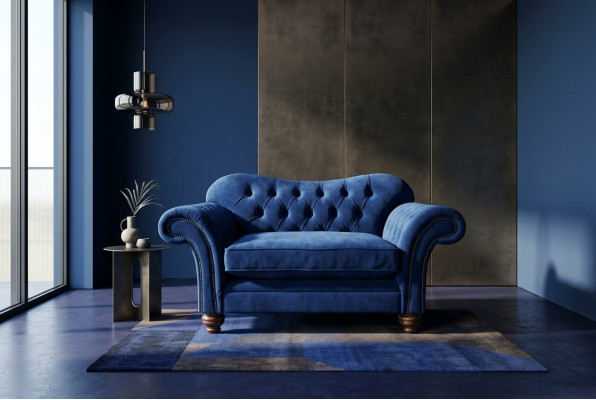 Divano design Chesterfield poltrona divano imbottita in tessuto di lusso 1 posto #132