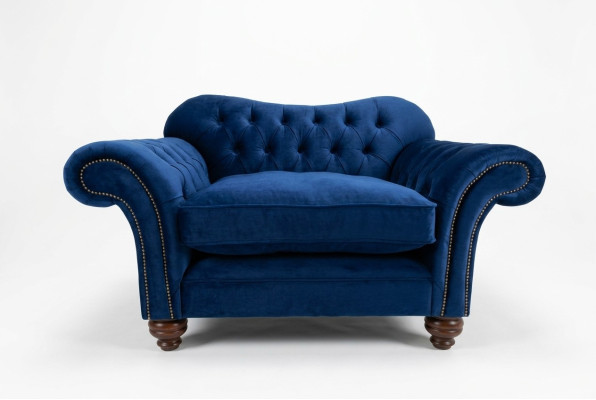 Divano design Chesterfield poltrona divano imbottita in tessuto di lusso 1 posto #132