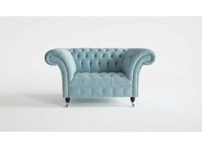 Divano Chesterfield design poltrona divano imbottito tessuto di lusso sedili in tessuto da 1 posto #145