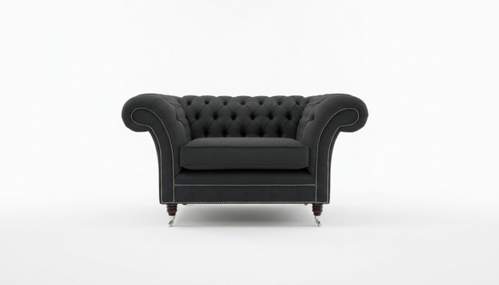 Chesterfield poltrona divano TV 1 posto tessuto divano imbottito.