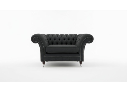 Chesterfield poltrona divano TV 1 posto tessuto divano imbottito.