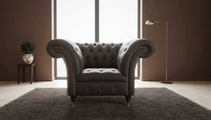Divano Chesterfield design poltrona divano imbottita lusso tessuto divani monoposto #211