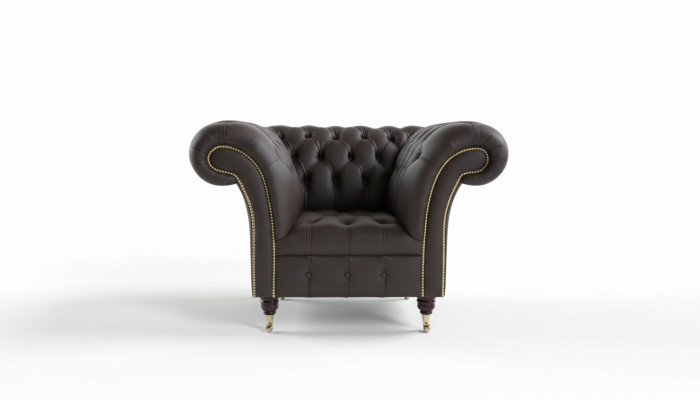 Divano Chesterfield design poltrona divano imbottita lusso tessuto divani monoposto #211
