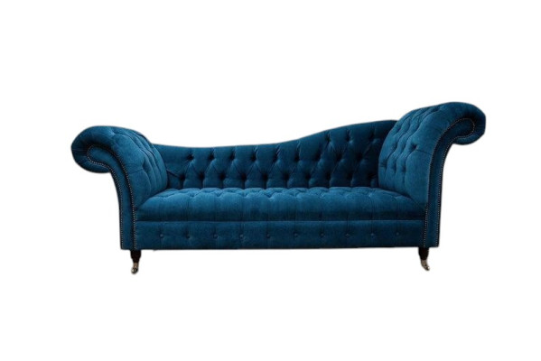 Chaiselounge Banca Seduta Letto Salotto Barocco Rococò Art Nouveau Classico Blu Nuovo