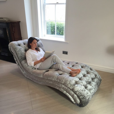 Chesterfield Divano Chaise Longue Letto Chaise Club Relax Decorazione Letto in Pelle