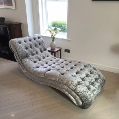 Chesterfield Divano Chaise Longue Letto Chaise Club Relax Decorazione Letto in Pelle