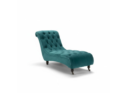 Chesterfield Velluto Chaise Lounge Divano da designer Club Liege Tessuto in Poliestere.