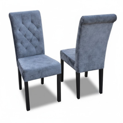 4x Set di sedie Chesterfield con imbottitura seduta, set da pranzo sedie in pelle con schienale.