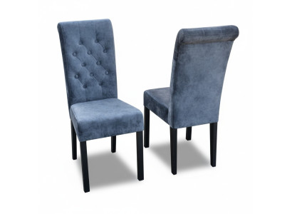 4x set di sedie Chesterfield con sedile imbottito per sala da pranzo, sedie con schienale regolabile in pelle.