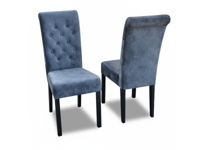 6x Set di sedie Chesterfield con seduta imbottita per sala da pranzo in pelle con schienale.