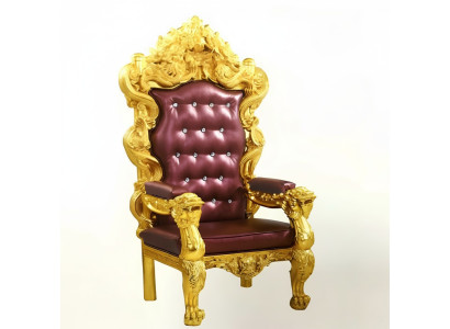 Trono Poltrona Reale Chesterfield Velluto Monoposto Stile Antico Sedie