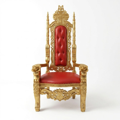 Un design fantastico di una sedia rossa mozzafiato con dettagli incredibili su ogni elemento decorativo in stile barocco