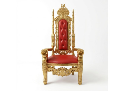 Un design fantastico di una sedia rossa mozzafiato con dettagli incredibili su ogni elemento decorativo in stile barocco