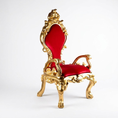 Trono Sedie Poltrona Reale Imbottite Velluto Chesterfield Monoposto Stile Antico