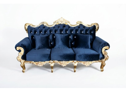 Sofà del trono imbottito reale Chesterfield velluto 3 posti stile antico Nuovi divani