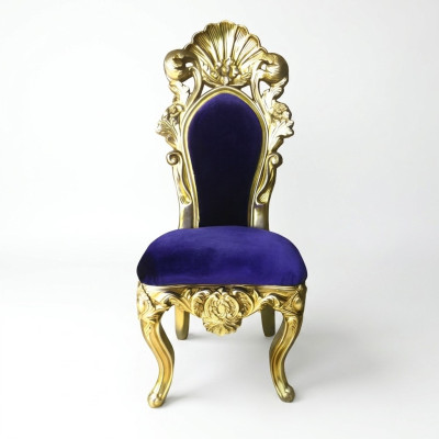 Sedia Trono Poltrona Sala da pranzo Design Legno Stile Antico Barocco Rococò Sedie