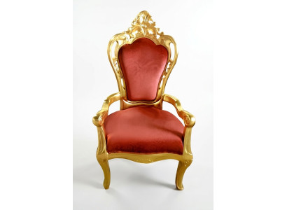 Sedia Trono Poltrona Set Sala da pranzo Designer Legno Stile Antico Barocco Rococò Re