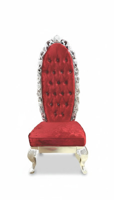 Trono rosso Sedia regale Imbottita Stile antico Sedia Design Chesterfield