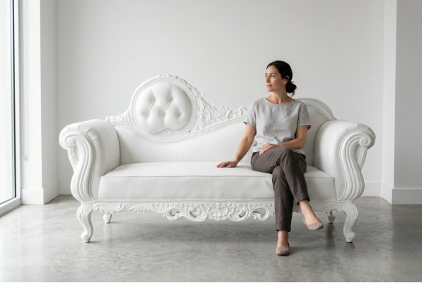 Letto trono Divano Chaise longue Poltrona reale Chesterfield in velluto di stile antico