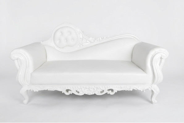 Letto trono Divano Chaise longue Poltrona reale Chesterfield in velluto di stile antico