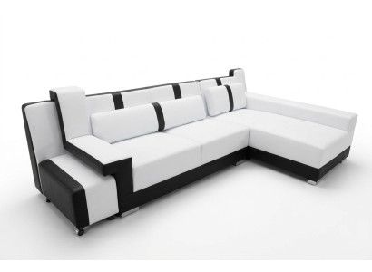 Divano ad angolo imbottito con valenza angolare, divano di design con illuminazione a LED a forma di L in pelle.
