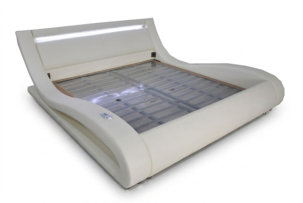 Lussuoso Letto Matrimoniale Moderne Imbottito in Pelle Design Illuminato