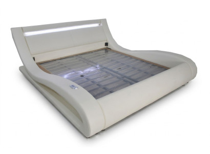 Lussuoso Letto Matrimoniale Moderne Imbottito in Pelle Design Illuminato