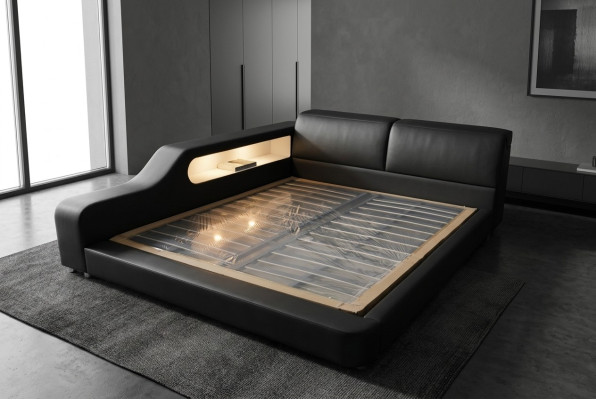 Design Letto di lusso Imbottito in pelle Matrimoniale Moderni Letti da hotel 140/160/180/200