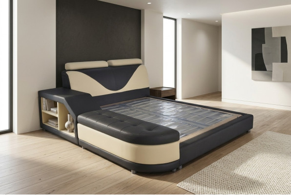 Design letto di lusso imbottito matrimoniale hotel letti moderni in pelle 140/160/180/200 cm.