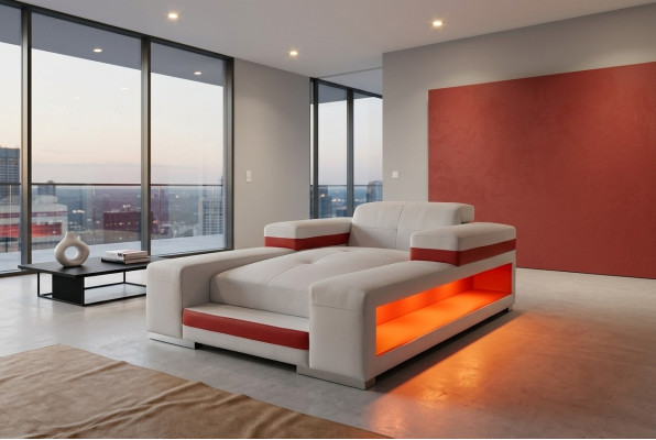 Moderno divano letto in pelle comodo divano poltrona poltrona reclinabile chaise longue.