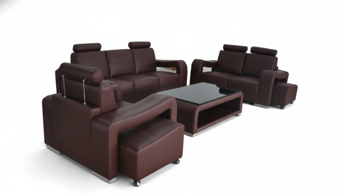 3+2+1 Set in pelle divano couch imbottito divani divani di lusso Nuovo soggiorno