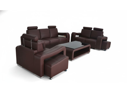 3+2+1 Set in pelle divano couch imbottito divani divani di lusso Nuovo soggiorno