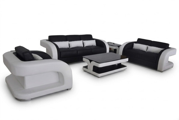 XXL Divano in pelle salotto composizione design moderno set divani 3+2+1 Nuovo