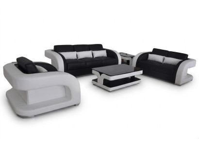 XXL Divano in pelle salotto composizione design moderno set divani 3+2+1 Nuovo