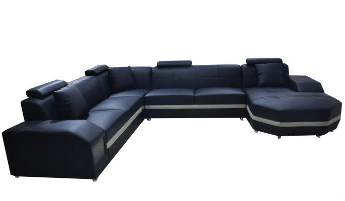 Angolo in pelle moderno divano Living XXL paesaggio domestico seduta trapuntata divani divano a forma di U nuovo