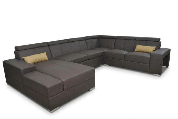 Angolo in pelle Moderno divano angolare XXL in pelle Sofa a forma di U C4010 Tavolo Nuovo
