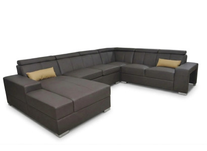 Angolo in pelle Moderno divano angolare XXL in pelle Sofa a forma di U C4010 Tavolo Nuovo