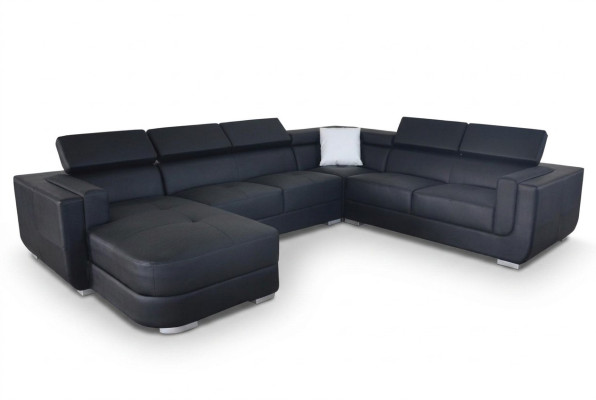Designer Divano d'angolo in pelle Imbottito Divano d'angolo Paesaggio Camera da letto in pelle Seduta Grande