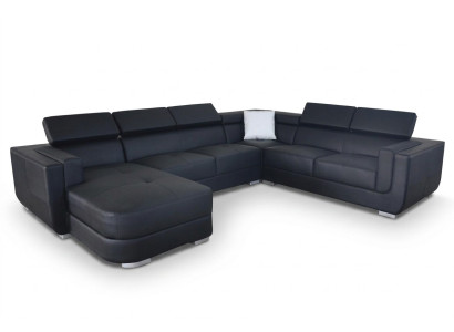 Designer Divano d'angolo in pelle Imbottito Divano d'angolo Paesaggio Camera da letto in pelle Seduta Grande