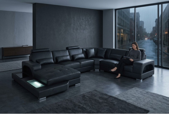 Design in pelle imbottita angolo divano angolare Divani paesaggio Designati abitazioni