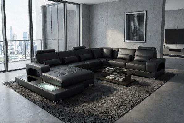Design in pelle imbottita angolo divano angolare Divani paesaggio Designati abitazioni