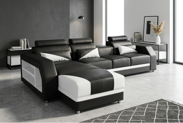 Design in pelle per imbottitura angolare del soggiorno divano divano set designer