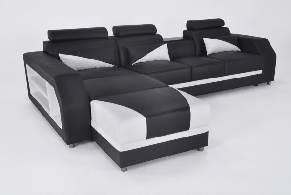 Design in pelle per imbottitura angolare del soggiorno divano divano set designer