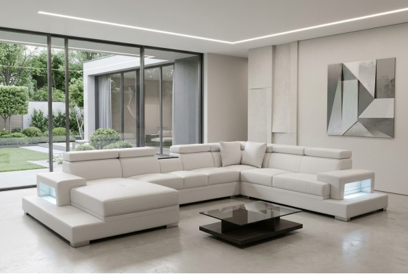 Design in pelle imbottita angolo del soggiorno divano XXL di design