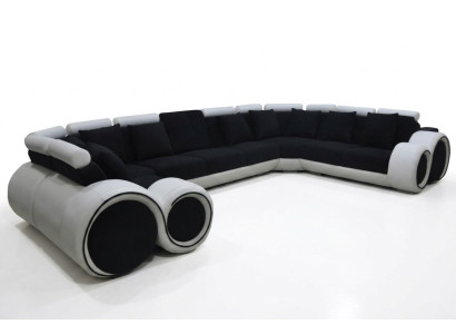 Angolo in pelle Moderna Divano XXL Paesaggio abitativo in pelle Divano a U Forma A1163 +